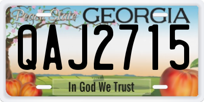 GA license plate QAJ2715