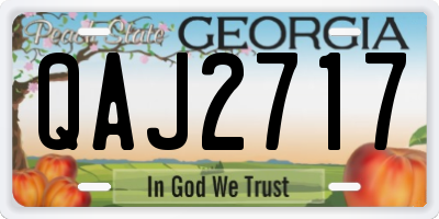 GA license plate QAJ2717