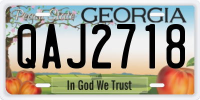 GA license plate QAJ2718