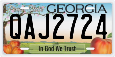 GA license plate QAJ2724