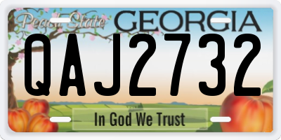 GA license plate QAJ2732