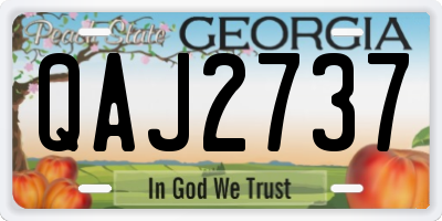 GA license plate QAJ2737