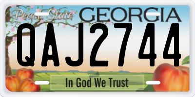 GA license plate QAJ2744