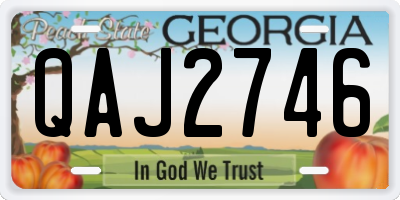 GA license plate QAJ2746