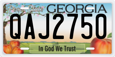 GA license plate QAJ2750