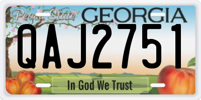 GA license plate QAJ2751