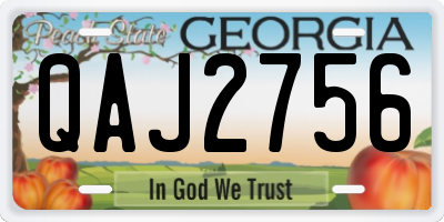 GA license plate QAJ2756