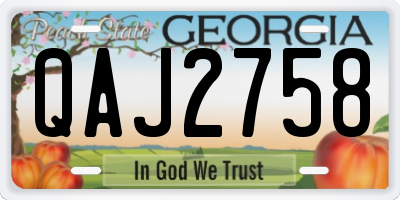 GA license plate QAJ2758
