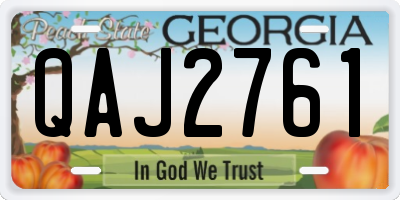 GA license plate QAJ2761