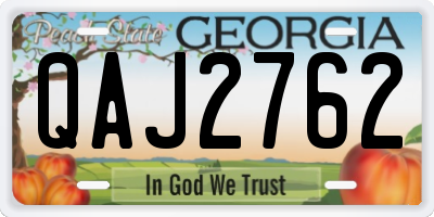 GA license plate QAJ2762