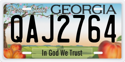 GA license plate QAJ2764