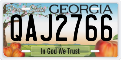GA license plate QAJ2766