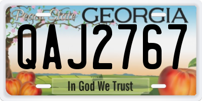 GA license plate QAJ2767