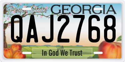 GA license plate QAJ2768