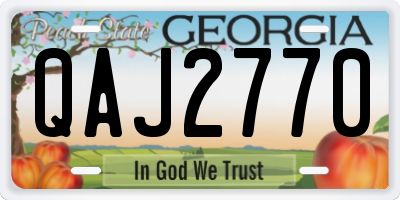 GA license plate QAJ2770