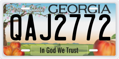 GA license plate QAJ2772