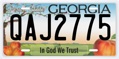 GA license plate QAJ2775
