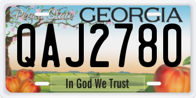 GA license plate QAJ2780