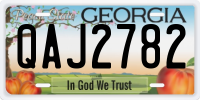 GA license plate QAJ2782