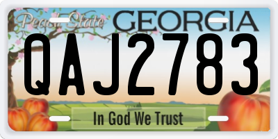 GA license plate QAJ2783