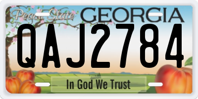 GA license plate QAJ2784