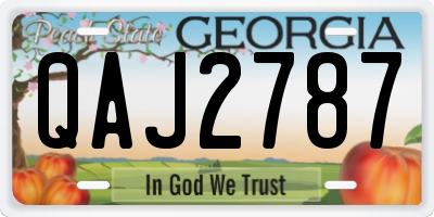 GA license plate QAJ2787