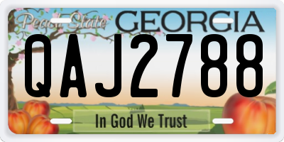 GA license plate QAJ2788