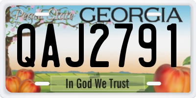 GA license plate QAJ2791