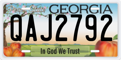 GA license plate QAJ2792