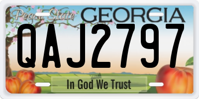 GA license plate QAJ2797