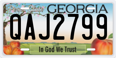 GA license plate QAJ2799