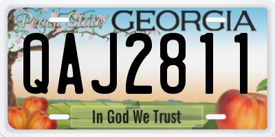 GA license plate QAJ2811