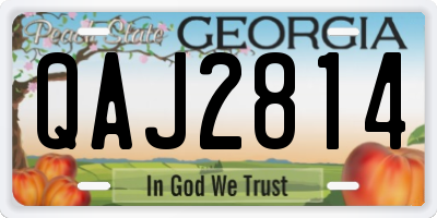 GA license plate QAJ2814