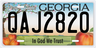 GA license plate QAJ2820