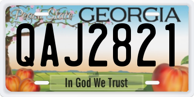 GA license plate QAJ2821