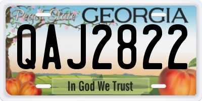 GA license plate QAJ2822