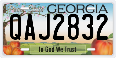 GA license plate QAJ2832