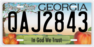 GA license plate QAJ2843