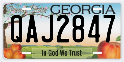 GA license plate QAJ2847
