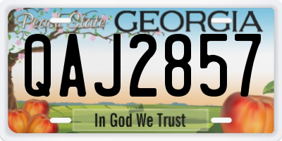 GA license plate QAJ2857
