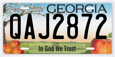GA license plate QAJ2872