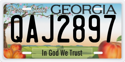 GA license plate QAJ2897