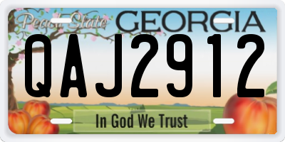 GA license plate QAJ2912