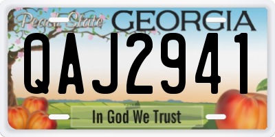 GA license plate QAJ2941