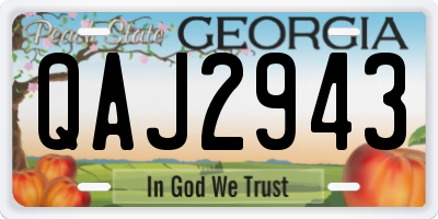 GA license plate QAJ2943