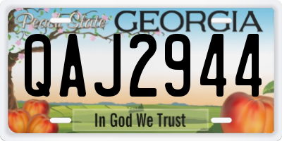 GA license plate QAJ2944