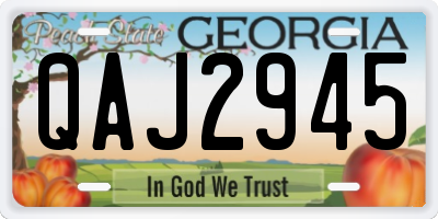 GA license plate QAJ2945