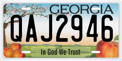 GA license plate QAJ2946