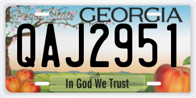 GA license plate QAJ2951