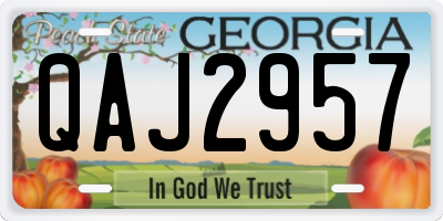 GA license plate QAJ2957
